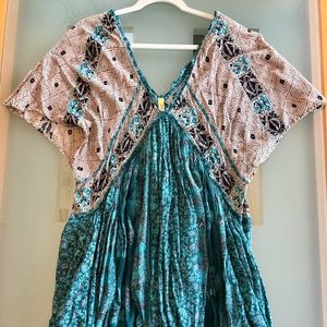 Women Free People Wild world dress deep double V